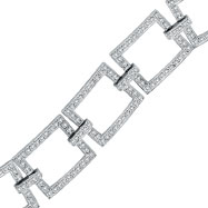 Picture of 14K White Gold 5.02ct Diamond Open Square Link Bracelet