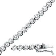 Picture of 14K White Gold Diamond Bezel Set Classic Bracelet