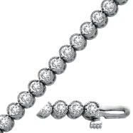 Picture of 14K White Gold Bezel Set Diamond Tennis Bracelet