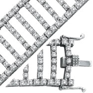 Picture of 14K White Gold Diamond Rail Road Bracelet