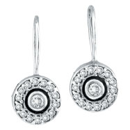 Picture of 14K White Gold Bezel Set .50ct Diamond Earrings
