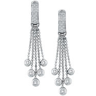 Picture of 14K White Gold .93ct Diamond Dangle Chandelier Post Earrings