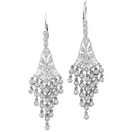 Picture of 14K White Gold 2.27ct Diamond Chandelier Earrings