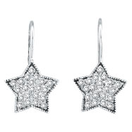 Picture of 14K  White Gold .50ct Diamond Star Dangle Earrings
