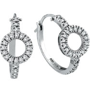 Picture of 14K White Gold .75ct Diamond Circle Hoop Earrings