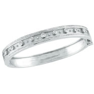 Picture of 14K White Gold Antique Style Diamond Bangle Bracelet
