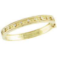 Picture of 18K Yellow Gold Antique Style Diamond Bangle Bracelet