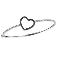 Picture of 14K Champagne Diamond Heart Bangle Bracelet