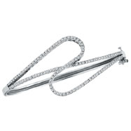 Picture of 14K White Gold Diamond Swirl Bangle