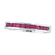 Picture of 14K White Gold Pink Sapphire Channel Set Stack Ring