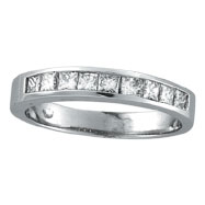 Picture of 14K White Gold Princess Cut Diamond Band Ring