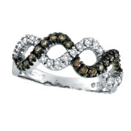 Picture of 14K White Gold Champagne Diamond Swirl Ring