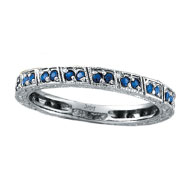 Picture of 14K White Gold Sapphire Stackable Eternity Ring