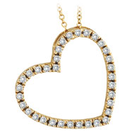 Picture of 14K Yellow Gold .40ct Diamond Slanted Heart Pendant Necklace
