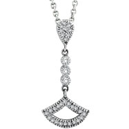 Picture of 14K White Gold .28ct Diamond Chandelier Drop Pendant On Cable Chain Necklace