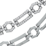 Picture of 14K White Gold Open Link Diamond Stampato Necklace