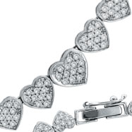Picture of 14K White Gold Diamond Heart Eternity Necklace