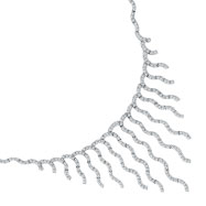 Picture of 14K White Gold Diamond Waving Necklace