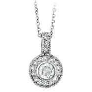 Picture of 14K White Gold .67ct Diamond Dangling Circle Pendant Neckalce