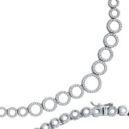 Picture of 14K White Gold Diamond Circle Link Necklace