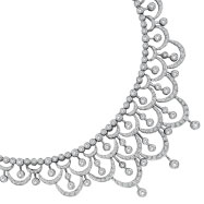 Picture of 14K White Gold Diamond Wide Lacy Necklace