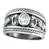 Picture of 18K White Gold .56ct Diamond Antique Style Ring