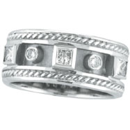 Picture of 14K White Gold Antique Style .52ct Diamond Ring Band