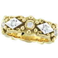 Picture of 18K Yellow Gold Thick Antique Style .30ct Diamond Ring