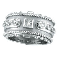 Picture of 14K White Gold Antique Style Detailed .34ct Diamond Ring