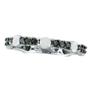 Picture of 14K White Gold .51ct Black Diamond Eternity Stackable Guard Ring