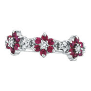 Picture of 14K White Gold Pink Sapphire & .33ct Diamond Flower Eternity Ring