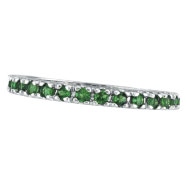 Picture of 14K White Gold Tsavorite Eternity Guard Ring