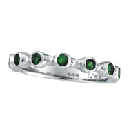 Picture of 14K White Gold Bezel Tsavorite Ring Band