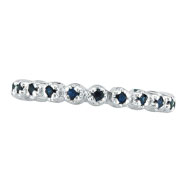 Picture of 14K White Gold Sapphire Eternity Stackable Guard Ring