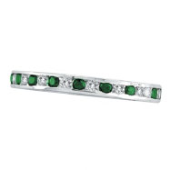 Picture of 14K White Gold Emerald & .50ct Diamond Channel Set Eternity Band