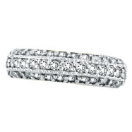Picture of 14K White Gold .84ct Diamond Fashion Railroad Track Ring