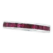 Picture of 14K White Gold Princess Cut 3.05ct Ruby Eternity Band