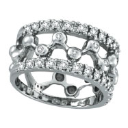 Picture of 14K White Gold .61ct Diamond Thick Design Ring