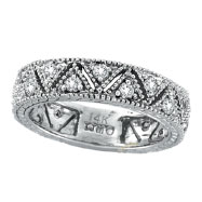 Picture of 14K White Gold .75ct Diamond Prong Setting Eternity Ring Band