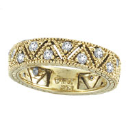 Picture of 14K Yellow Gold .75ct Diamond Prong Setting Eternity Ring Band Eternity