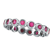 Picture of 14K White Gold Bezel Set 1.12ct Pink Sapphire Eternity Ring Band