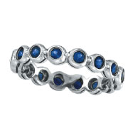 Picture of 14K White Gold Bezel Set 1.12ct Sapphire Eternity Ring Band