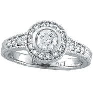 Picture of 14K White Gold .80ct Diamond Bezel Engagement Ring