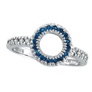 Picture of 14K White Gold .14ct Diamond & .27ct Sapphire Circle Ring