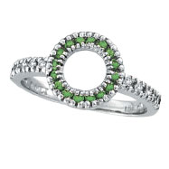 Picture of 14K White Gold .14ct Diamond & .21ct Tsavorite Circle Ring