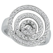 Picture of 14K White Gold .50ct Diamond Multiple Large Circles Fashion Ring