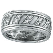 Picture of 14K White Gold Rustic-Style .53ct Diamond Eternity Band Ring