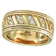 Picture of 18K Yellow Gold Rustic-Style .53ct Diamond Band Eternity Ring