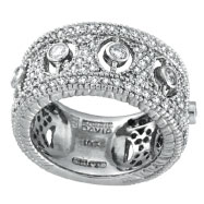 Picture of 14K White Gold 1.66ct Diamond Rustic-Style Eternity Ring