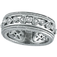 Picture of 14K White Gold Antique-Style .33ct Diamond Band Eternity Ring